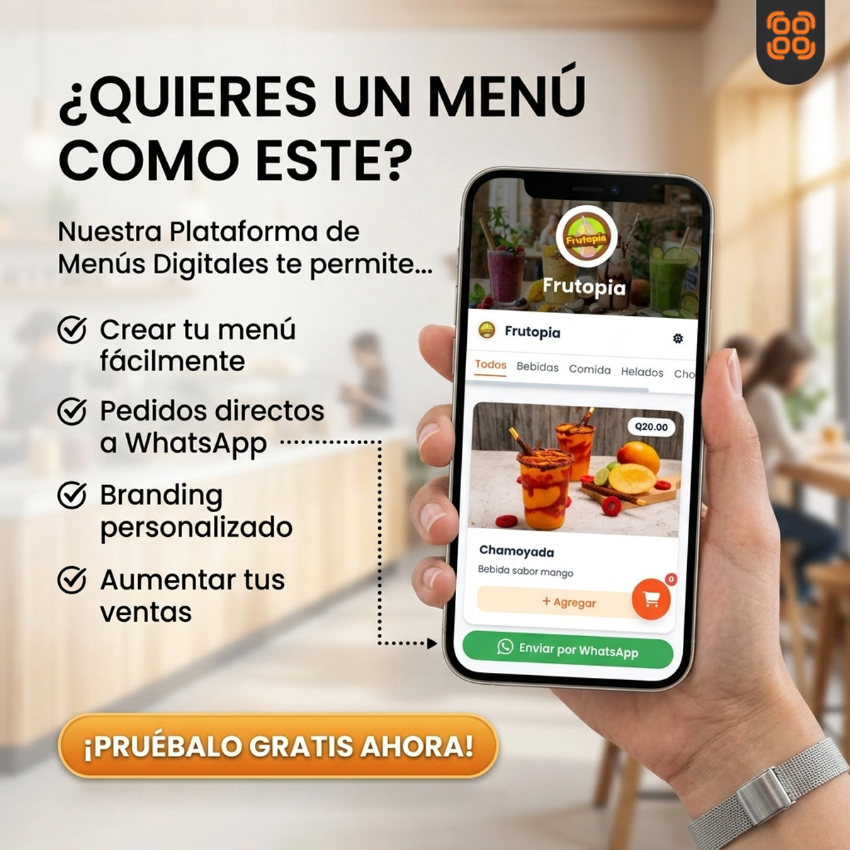 Menú digital con QR y WhatsApp